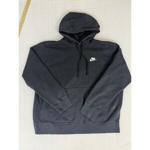 Nike Sportswear Club Fleece Side Swoosh Hoodie Mens Large Black